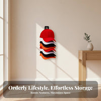 Baseball Cap Organizer Wall Mount Twofold Installation for Closets