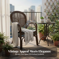 Leisure design Rattan cafe Set Natural Visual Appeal 3-Piece Wicker Seating Group Hand-Woven Household Furniture Handwoven for partners, property owners, Seniors, Balcony, Patio, Garden, rearyard