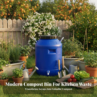 Kitchen Waste Compost Container Double Filtration System Household Compost Bin Food Scrap Container for Patio