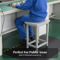 Anti-Static Utility Stool Raised Height Four-Legged Square Stool DurableDuty Work Seat functional and aesthetic for Factory Workers, Professionals, Workshop, School, Assembly Line, Office