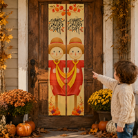 Thanksgiving Fall Harvest Porch Sign Banner Set for Holiday Party Decoration