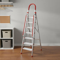 Stainless Steel Step Ladder Foldable Multi-Tiered Household Ladder Space Saving
