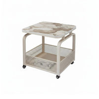 On casters 2-Tier Utility Cart Minimalist design Mobile Furniture Space Saving Storage Trolley Multi-Functional for Apartment Dwellers, Office Workers, Living Room, Bedroom, Kitchen, Bathroom