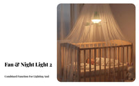 Quiet Operation USB Ceiling Fan with Light Silent Design Net Fan Lightweight for Students, Travelers, Dormitory, Nursery, Bedroom