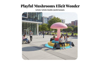 Fungi-inspiredShaped Bench Playful Design Landscape Sculpture Weather-Resistant Themed Seating for Children, Families, Green Space, Schoolyard