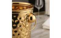 Hammered Stainless Steel Ice Bucket Easy to Gleaming Metal Champagne Bucket Cooling Stainless Steel Beverage Chiller for Restaurants, Party