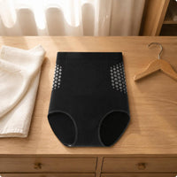 High Waist Midsection Shaping Panties Hexagonal Mesh Pattern Seamless Shaping Briefs Compression High Waist Shapewear for Postpartum Women