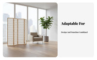 Foldable Shoji Screen Japanese design Shoji Panel separater Lattice Pattern Folding Partition Freestanding for Interior Designers, Business Owners, Photo Studio, Living Room, Bedroom, Restaurant