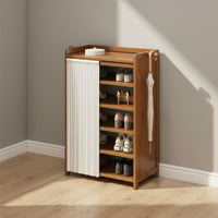 Dustproof Narrow Entryway Shoe Shelf Space Saving Multi-Tier Shoe Rack Heavy Duty for Closet