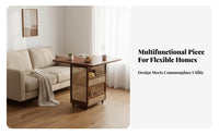 Space-Saving Multi-Tier Foldable Rolling Cart Vintage aesthetic Foldable 2-Tier Utility Cart 360-Degree casters Storage Rack Sturdy Construction for Apartment Dwellers, Office Workers, Living Room, Small Spaces, Bedroom, Kitchen