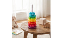 Stackable Rainbow Stacking Stacker Fine-Motor Stacking Toy with Spiral Pole Sensory Disc Stacker BPABPA-Safe for Preschool