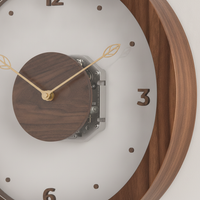 Minimalist Nordic Wooden Wall Clock with Acrylic Glass for Living Room Decor