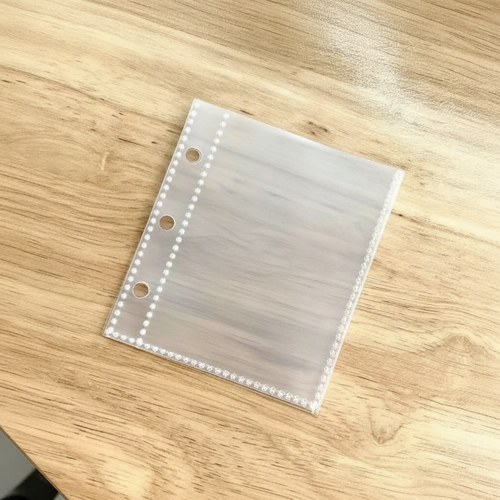 A7/A8 Mini Card Album Refill Pages 3-Hole Transparent Single Pocket for Card Collection