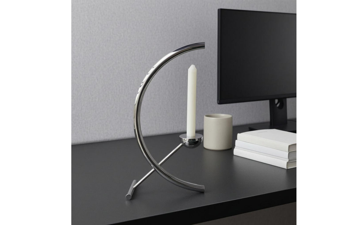 Taper Candle Holder Modern Metal Candlestick Holder Silver Finish Home Decor