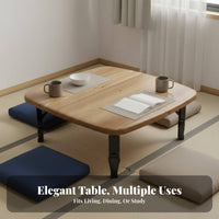 Space-Saving Tatami Table Multi-Functional Small Foldable Dining Table Stable and Sturdy Japanese Aesthetic Floor Desk Wide Tabletop for Students, Apartment Dwellers, Minimalists, Dorm Room, Bedroom, Office