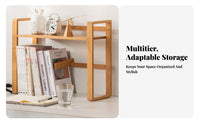 2-Tier Book Rack Large Capacity 2-Tier Tabletop Rack Easy Assembly for Students