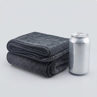 Large Car Drying Towel with Microfiber Cloths, Gray Multi-Purpose Car Wash Towel for Streakless Drying, Bound Edges for Household Detailing