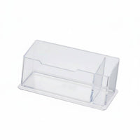 Business Card Holder Transparent Organizer Polished Edges for Office Desktop