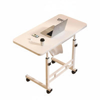 Mobile with Wheels Rolling C-Shaped Table Space-Saving Adjustable C-Shaped Side Desk Spacious Desktop Bedroom Furniture Rounded Corners for Apartment Dwellers, Telecommuting Workers, Students, Small Areas, Living Room, Home Office