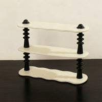 3 Tier Desktop Storage Rack Low Profile Desktop Rack with Trays Modern Furniture for Vanity