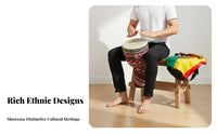 Beginner Friendly Djembe Drum Goatskin Drumhead Rope-Tuned Djembe Goat Skin Head Percussion Instrument Rich Resonant Sound for Beginners, Musicians, Live Performances, Jam Sessions, Outdoor Gatherim, Travel