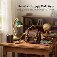 Miniature School Style Crossbody Bag for OB11 1/6 BJD Cotton Dolls