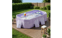 No-Inflation Foldable Pool with Support Legs Heavy-Duty Rectangular Frame Pool Stable Thickened for Families, Kids