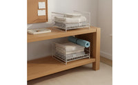 Stackable Storage Drawer Space Saving Wardrobe Shelf Organizer Easy Access Pull out Closet Shelf for Students, Dorm Room, Bedroom