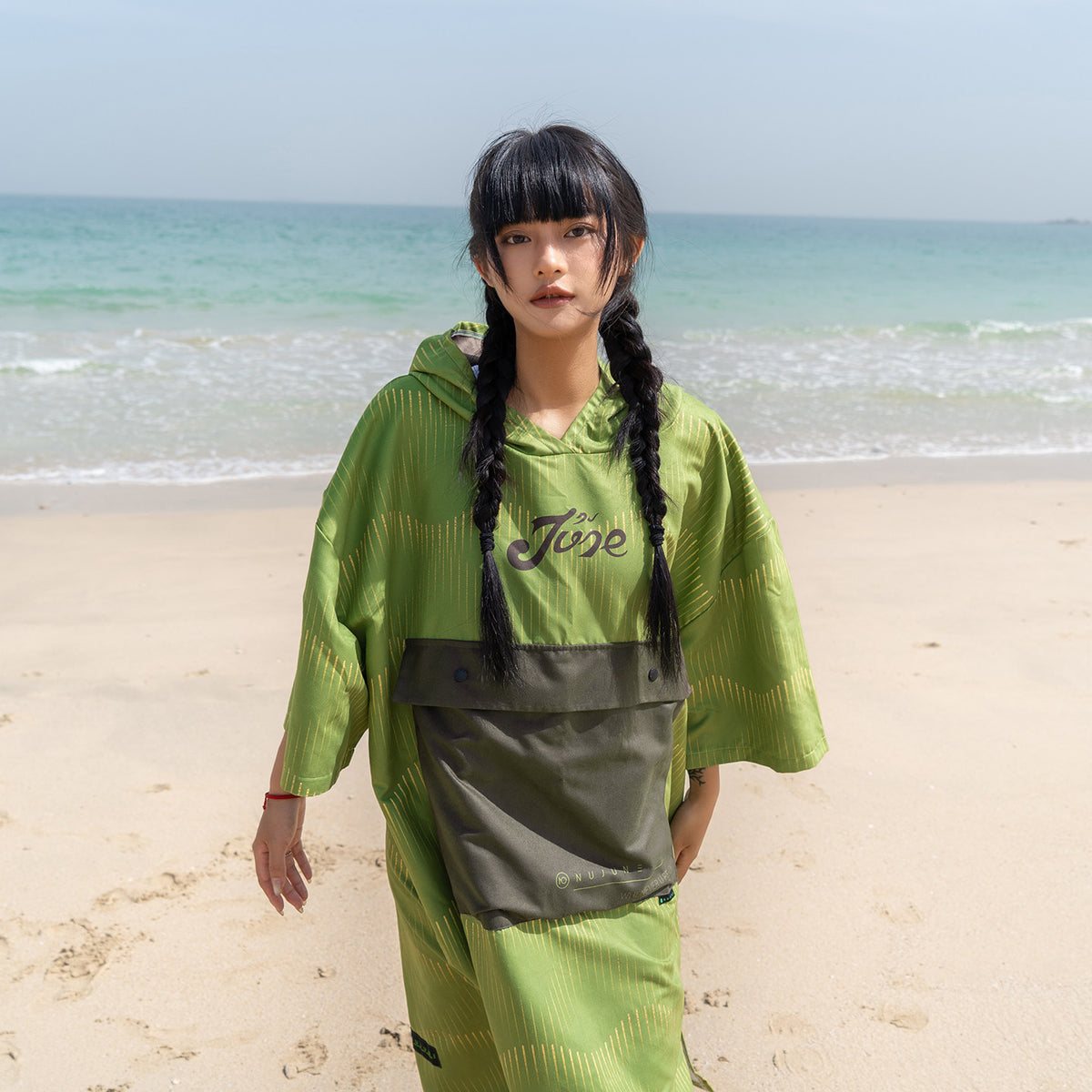 白鳍鲨NU JUNE潜水速干保暖浴袍冲浪游泳换衣斗篷防风浴巾情侣