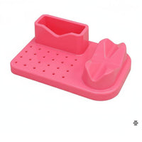 Multi-Compartment Electric Nail File and Bit Holder Space Saving Manicure Drill Station Organizer for Manicurists