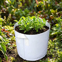 Grow Bags for Tomatoes, White Non-Woven Plant Grow Bags with Handles, Breathable Root Pruning Patio Grow Bags for Balconies