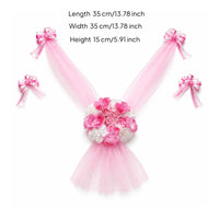 Transparent Tulle Wedding Car Decoration Kit V-Shaped Drape Wedding Car Decoration Set Butterfly-Style Flowers Flower Hood Garland Kit Windshield Strip
