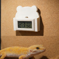 Suction Cup Mount Temperature Hygrometer Gauge LCD Display Temperature Humidity Meter Twin Reading Bear Thermometer for Herpetological Owners