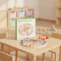 Rope Untangling Puzzle Brain-Teasing Rope Puzzle with Cords Untangling Game Colorful Toy Natural Wood for Children, Playroom