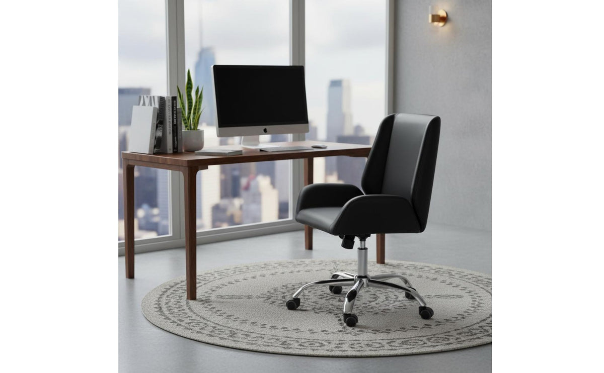 Segmented Backrest Reclining Leather Computer Chair for Study Room