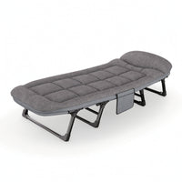 Padded Folding Lounge Bed Comfortable Folding Bed Multi-Use Office Rest Cot Supportive for Guest Room