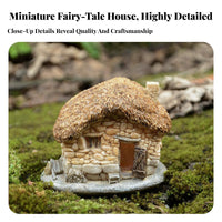 Miniature Synthetic Cottage Creative Design Resin Landscape Ornament Realistic Appearance Miniature House Figurine for Bonsai Decoration, Terrarium