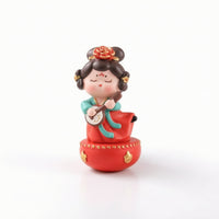 Chinese Girl Figurine Resin Wobble Base Figurine Traditional for Entryway, Shelf