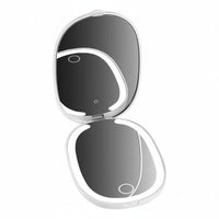 Handheld LED Pocket Mirror Dimmable Light USB Rechargeable Makeup Mirror for Women