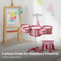 Early Education Kids Drum Set Develops Hand-Eye Coordination Toddler Jazz Drum Kit Great Gift children's Percussion Set Safe Design for Beginners, Preschoolers, Music Learning, Birthday Party, Playtime, Holiday Celebration