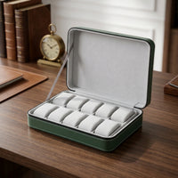 10-Slot Watch Storage Case Zippered Watch Travel Case Portable Compact for Travelers, Business Trips