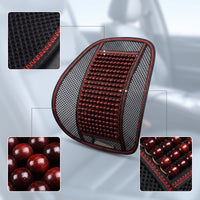 Cushion with Wooden Beads Ergonomic Beaded Cushion Ventilated Mesh Back Support Pad for Drivers, Office Workers, Long Commutes