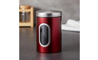 Multipurpose Food Canister with Window Modern Design Stainless Steel Canister with Window Easy to Clean Airtight Coffee and Tea Jar for Countertop