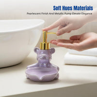 Luxury Lotion Dispenser Bottle, Cute Bunny Panda Design, Bathroom Liquid Soap Pump, Press Type, Home Shampoo Container