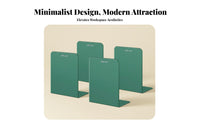 2 Pieces Minimalist Design L-Shaped Bookend Space Saving Book Stand Sturdy Construction Desktop Organizer sturdyDuty for Students, Office Workers, Librarians, Classroom, Study Room, shelf unit, Library