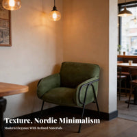 Retro Design Vintage-Design Corduroy Seat Sturdy Construction Cafe Seating High-Resilience Cushion Commercial Furniture S-Shaped Coil Support for Restaurant Owners, Interior Designers, Book Lounges, Coffee Shops, Tea Houses, Restaurants