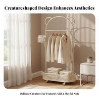 Minimalist Design Rolling Clothes Organizer with Hamper Space-Saving Laundry Butler with Hanging Bar Sturdy Frame Garment Rack Lockable Casters for Apartment Dwellers, homeowners, Small areas, Dorm Room, Entryway, room-sized Closet