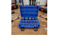 21 Pieces 1/2 Inch Drive Socket Set High Power Design Mechanic Socket Set Long-Lasting Heat Treated Steel for DIY Hobbyists