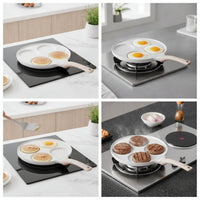 4-Cup Egg Pan Nonstick Egg Pan with 4 Cups Multi-Section Breakfast Skillet for Families