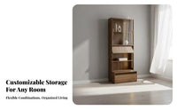 shelving unit with Bench Display Shelving Wall Unit Multi-Functional Storage Cabinet for Book Lovers, Office Managers, Living Room, Library